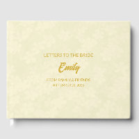 Weich gelbe Buchstaben an das Bride Keepake-Notebo