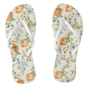 Weich gelber Garten Blumenmuster Flip Flops