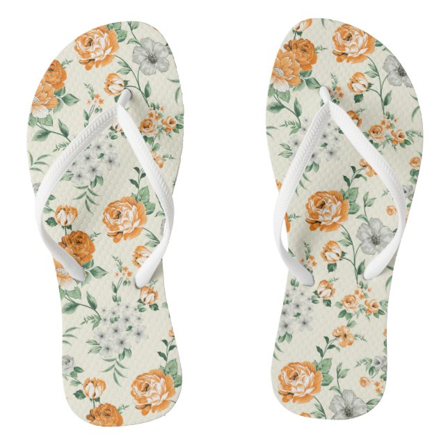 Weich gelber Garten Blumenmuster Flip Flops (Fußbett)