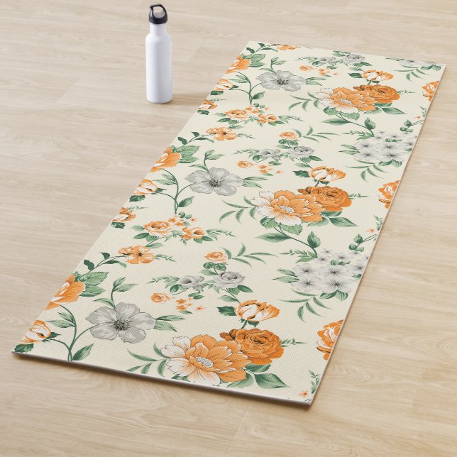 Weich gelber Garten Blumenmuster Yogamatte (Beispiel)