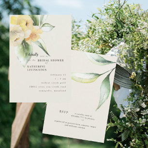 Weich gelbes Brautparty Einladung