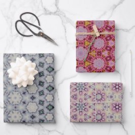 Weich gemutelte farbige geometrische Gemustert Geschenkpapier Set