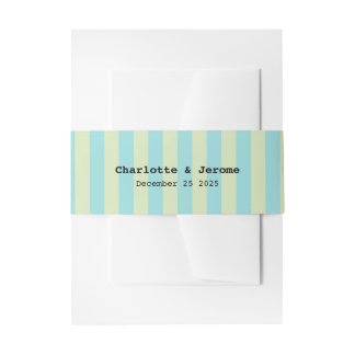 Weich gestreiftes Muster - Limone Creme & Limpet Einladungsbanderole