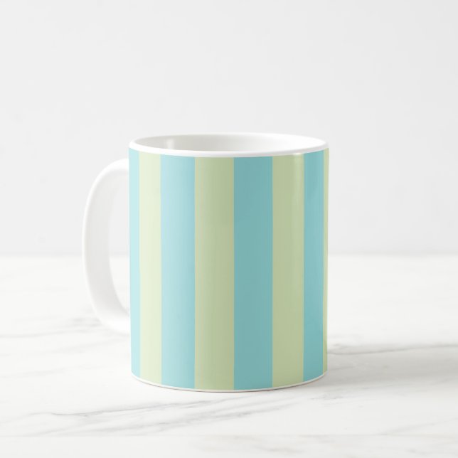 Weich gestreiftes Muster - Limone Creme & Limpet Kaffeetasse (Vorderseite Links)