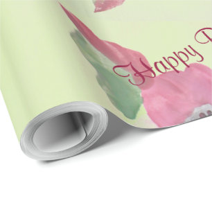 Weich grün mit Burgund Geschenkpapier
