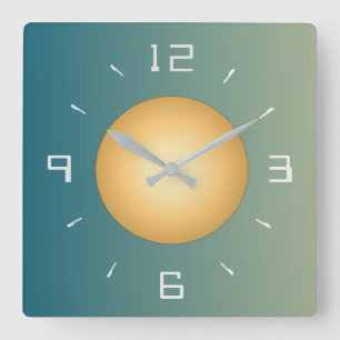 Weich grün mit trendigen weißen Zahlen Wall Clock Quadratische Wanduhr