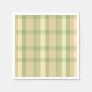 Weich grünes und Beige Kariertes Muster Serviette