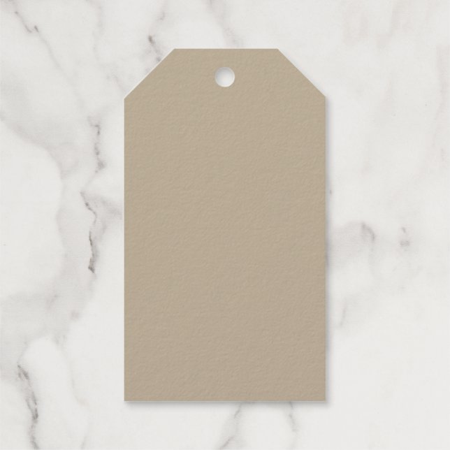 Weich hellbeige Hintergrund - Hochzeitsdesign Geschenkanhänger (Rückseite)