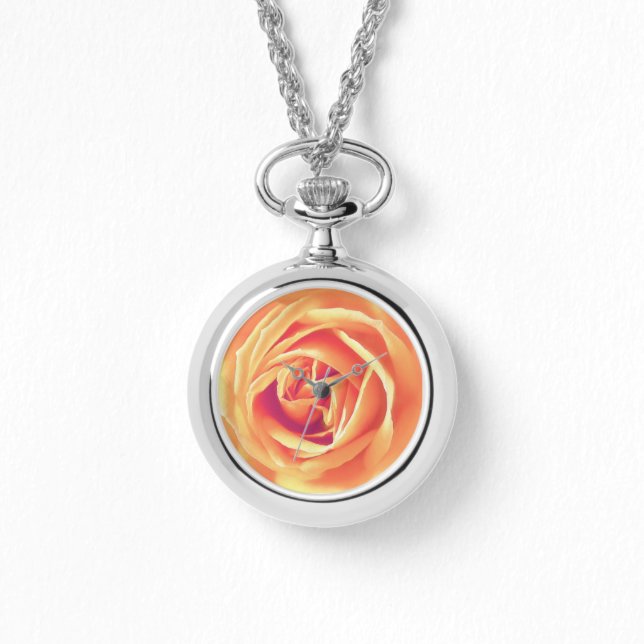 Weich orange Rose Armbanduhr (Vorderseite)