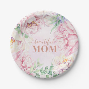 Weich Pastel florales Muttertagspapier Pappteller