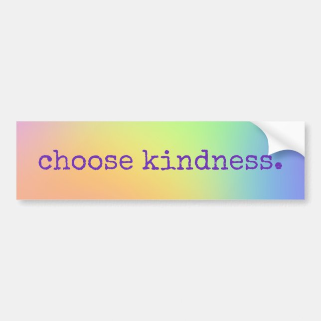 Weich Pastel Rainbow Gradient "Choose Kindness" Autoaufkleber (Vorne)