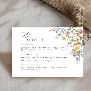 Weich Pastel Verzierter Frühlingspark Hochzeitdeta Begleitkarte