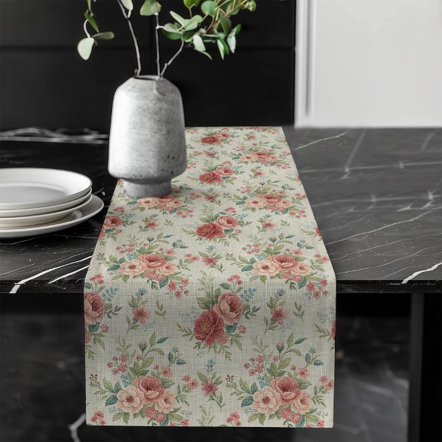 Weich Pastell Bläsertisch Läufer - Shabby Chic Cha (Soft Pastel Floral Table Runner – Shabby Chic Char)