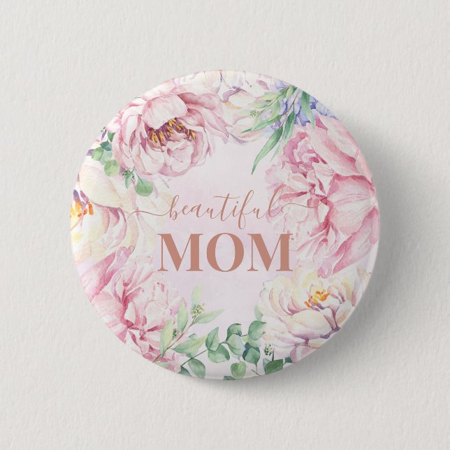 Weich Pastell floral | Beautiful Mama Button Abzei (Vorderseite)