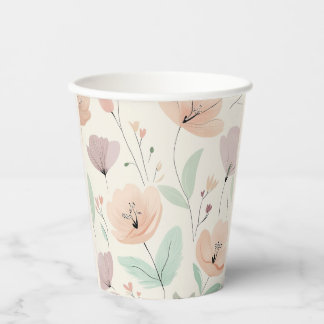 Weich Pastell Floral Paper Cup Pappbecher