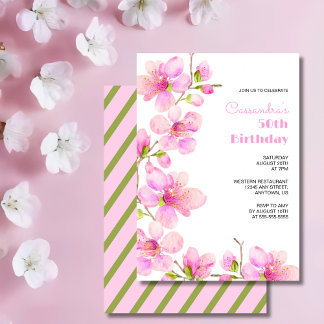 Weich Pastell Pink Cherry Blossom Sakura Geburtsta Einladung
