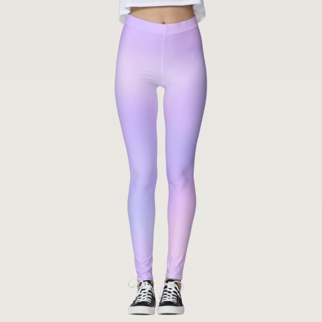 Weich Pastell Pink Lila leicht glänzende Leggings (Vorderseite)