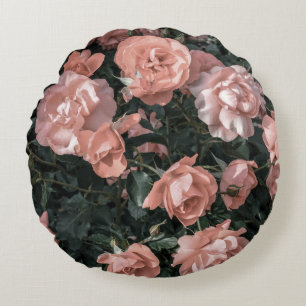 Weich Pastell Rosa Garten Rundes Kissen