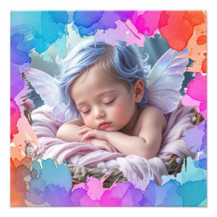 Weich Pastell Watercolor Baby Schlafen Foto