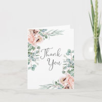 Weich Pastell Watercolor Floral Vielen Dank