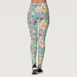 Weich pastellfarbene Blumenmuster Leggings