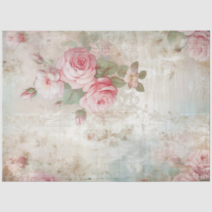 Weich pastellrosa Rosen ephemera Vintag chic Seidenpapier