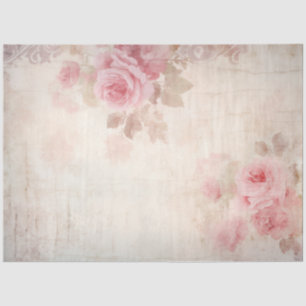 Weich pastellrosa Rosen ephemera Vintag chic Seidenpapier