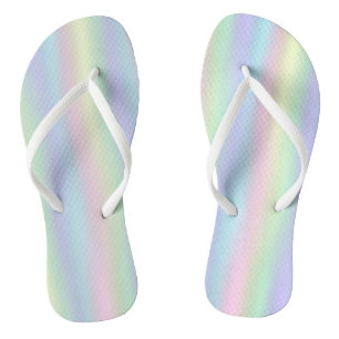 Weich-Regenbogen-Holografischer Pastell Flip Flops