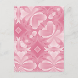 Weich rosa Abstrakte Herzen und Diamanten Postkarte