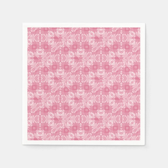 Weich rosa Abstrakte Herzen und Diamanten Serviette (Vorderseite)