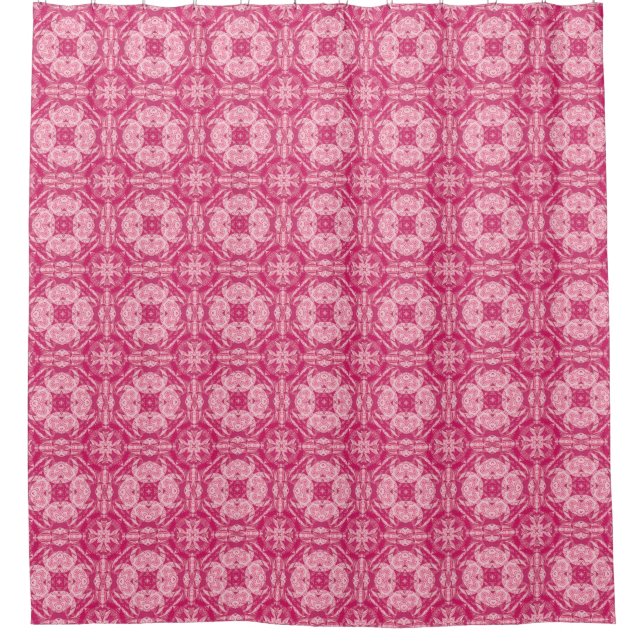 Weich rosa Abstraktes Mandala-Muster Duschvorhang (Vorderseite)