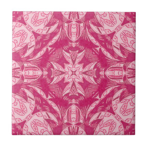 Weich rosa Abstraktes Mandala-Muster Fliese