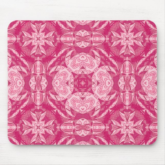 Weich rosa Abstraktes Mandala-Muster Mousepad (Vorne)