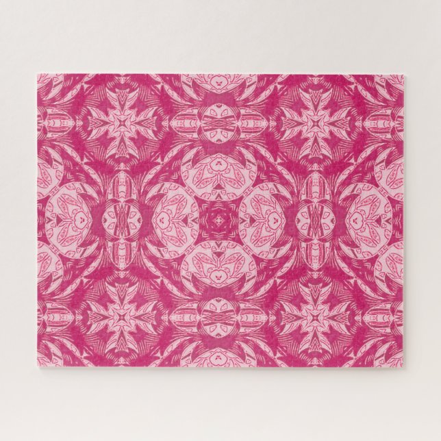 Weich rosa Abstraktes Mandala-Muster Puzzle (Horizontal)