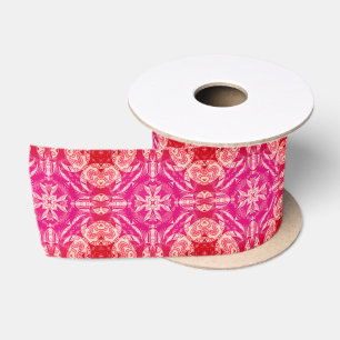 Weich rosa Abstraktes Mandala-Muster Satinband