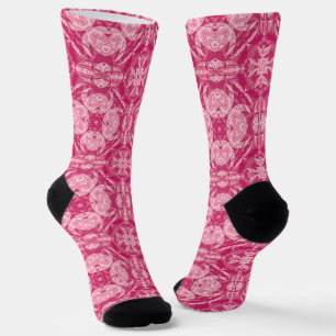 Weich rosa Abstraktes Mandala-Muster Socken