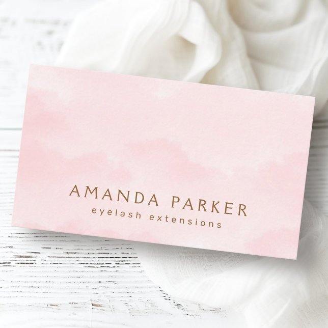 Weich rosa Aquarell Wellness-Center Boutique Schön Visitenkarte (Soft pink watercolor spa boutique beauty stylist business card)