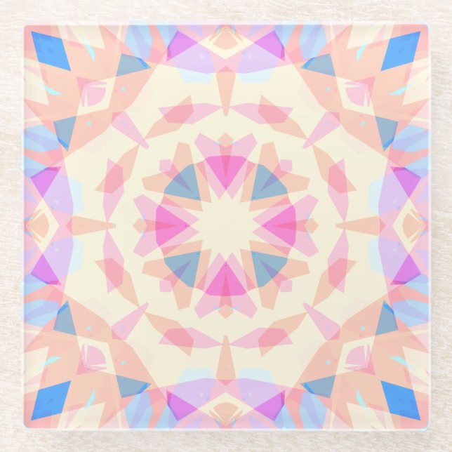 Weich rosa blaue Magic Star Pastellfarben Dekorati Glasuntersetzer (Vorderseite)