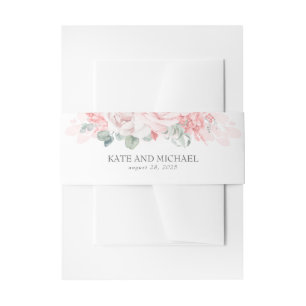 Weich rosa Blume Elegante Hochzeit Einladungsbanderole