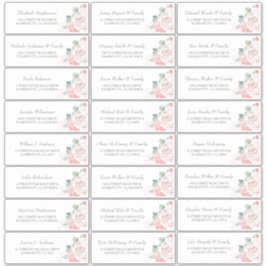 Weich rosa Blume Gast Name Address Labels