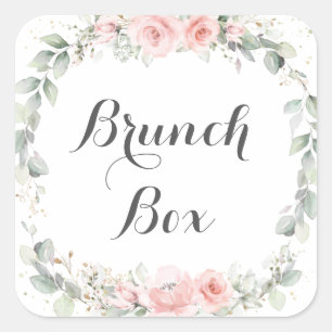 Weich rosa Blumengrün Kraut Vielen Dank für Ihr In Quadratischer Aufkleber