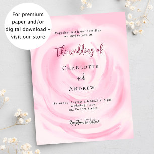 Weich rosa Blumenzelt Einladung zur Hochzeit