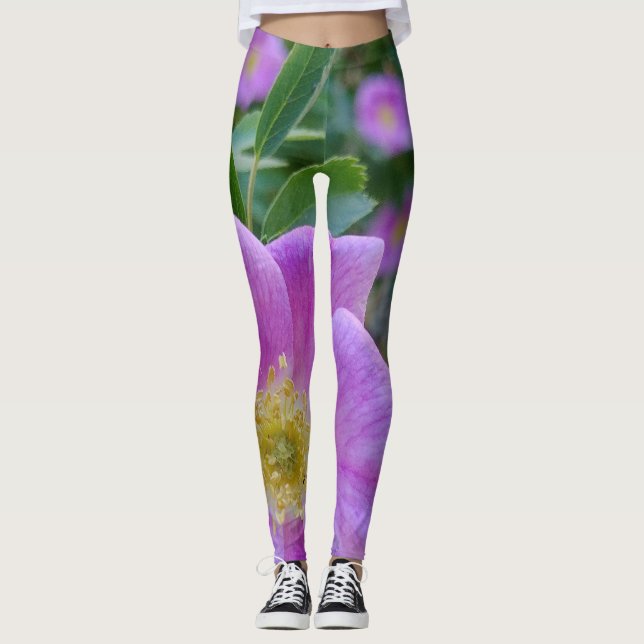 Weich rosa Blüte Leggings (Vorderseite)