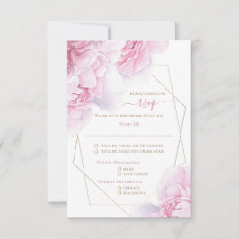Weich rosa Blütenpeere RSVP Karte