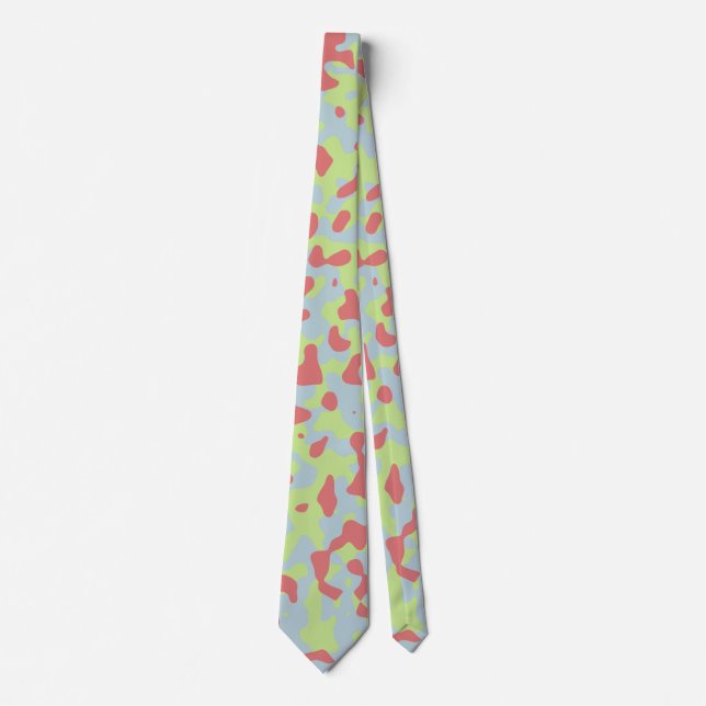 Weich rosa Camouflage in hellgrün und blassblau Krawatte (Vorderseite)