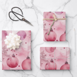 Weich rosa Elegance: Weihnachtsschmuck Geschenkpapier Set