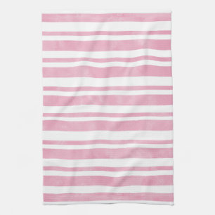 Weich rosa Farbstreifen Geschirrtuch