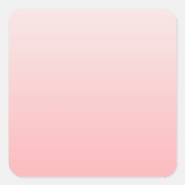 Weich rosa Farbverlauf Quadratischer Aufkleber (Vorderseite)