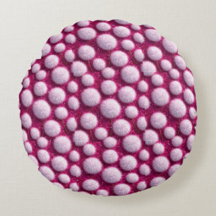 Weich rosa Flusshallen auf Glittery Vibrant Magent Rundes Kissen