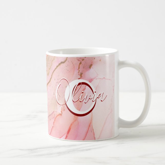 Weich rosa Flüssigkeit Alkoholtinte Kaffeetasse (Rechts)